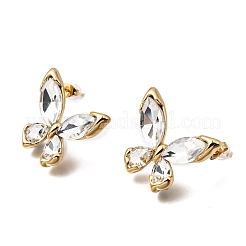 Orecchini a lobo da donna in acciaio inossidabile 304 con pavé di zirconi cubici.&nbsp;EJEW-A164-01G