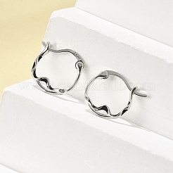 S925 серьги-кольца из стерлингового серебра для женщин EJEW-K307-01P