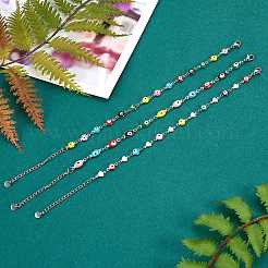 3шт 3 стиля браслетов из нержавеющей стали 304 BJEW-SZ0001-25