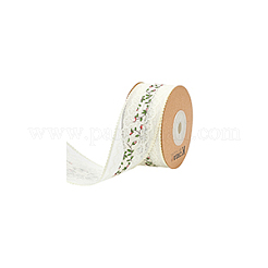 15 ярд из полиэстера с полой цветочной кружевной отделкой SRIB-WH0026-30B