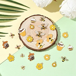24 pièces 12 styles pendentifs en émail en alliage plaqué or clair&nbsp;ENAM-YW0006-33