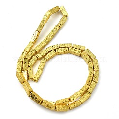 Fili di perle di roccia lavica naturale elettrodeposta&nbsp;G-I360-K04-01