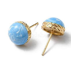 Aretes de media caña esmaltados&nbsp;EJEW-P229-01G-02