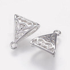 真鍮チューブベイル  ループベイル  保釈ビーズ  三角形  ミックスカラー  12x10x5mm  穴：1mm  内径：2.5x5mm&nbsp;KK-I613-02