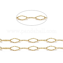 304ステンレススチール菱形リンクチェーン  ハンダ付け  スプールで  18KGP本金メッキ  15x7x1mm  10 m /ロール&nbsp;CHS-C009-06G