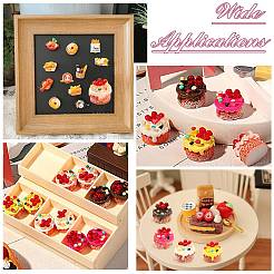 40 шт. 5-х цветное украшение из смолы в виде клубничного торта&nbsp;DJEW-CJ0001-20