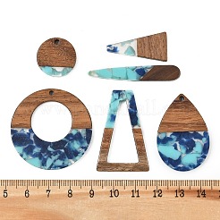 Pendentifs en bois de noyer et résine transparente&nbsp;WD-CBA583A-24