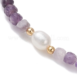 Браслеты из натуральных кубических бусин аметиста для женщин&nbsp;BJEW-JB13179-01