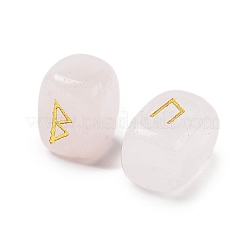 Прямоугольные натуральные рунические камни из розового кварца G-Z059-01C