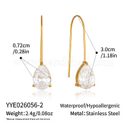 Ohrhänger aus Edelstahl 304 mit Zirkonia für Damen&nbsp;QI4197-2