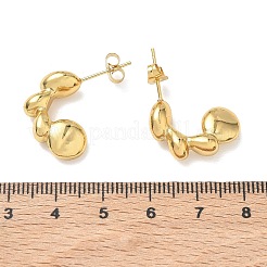 女性用304ステンレススチールスタッドピアス  イオンプレーティング（ip）  ゴールドカラー  20x6mm&nbsp;EJEW-K333-37G