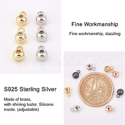 真鍮チューブベイル  ループベイル  ゴム入り  バレル  ミックスカラー  7x5x3.5mm  穴：0.7mm  内径：1.5mm  4色  10個/カラー  40個/箱&nbsp;KK-FH0001-50