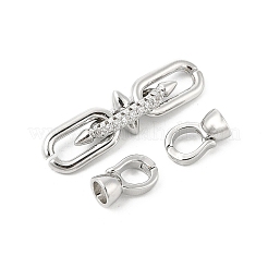 Латунные микро проложить кубического циркония раз за застежками KK-U059-07P