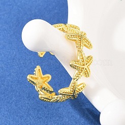 Кольца-манжеты из латуни в виде морской звезды для женщин&nbsp;RJEW-A088-01G