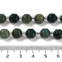 天然石モスアゲートビーズ連売り  ファセットバイコーンバレルドラム  シードビーズで  8mm  穴：1.1mm  約38個/連  15.20''（38.6センチメートル）&nbsp;G-NH0010-B01-01