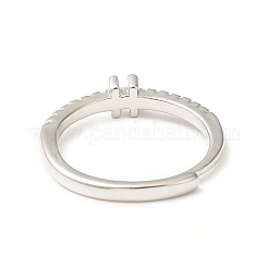 Прозрачное регулируемое кольцо с буквой из прозрачного циркония RJEW-C052-01P-H