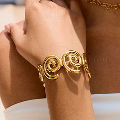 Bracelets joncs ouverts en spirale en acier inoxydable 304 pour femmes&nbsp;EA0743-1
