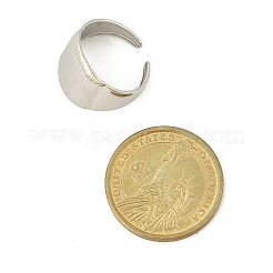 女性用304ステンレススチールワイドカフリング  ステンレス鋼色  16mm  内径: 調節可能&nbsp;RJEW-G338-20P