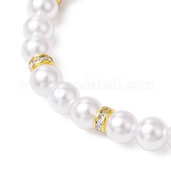 Абс пластик имитация жемчуга бусины стрейч браслеты BJEW-JB11778-01