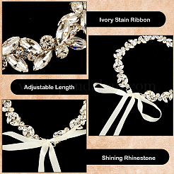 Сплав горный хрусталь листовая цепь ремень AJEW-WH20072-40