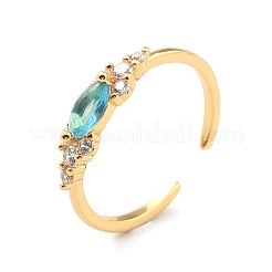 Кольцо-манжета с конским глазом из кубического циркония RJEW-C018-11G