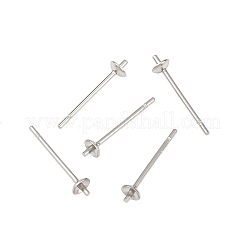 Фурнитура для сережек-гвоздиков из нержавеющей стали оригинального цвета&nbsp;X-STAS-Q036-1