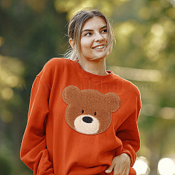 Écussons thermocollants/à coudre en polyester brodé informatisé avec fourrure&nbsp;DIY-WH0671-397C