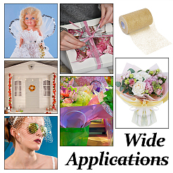 Сетчатая ткань из полиэстера с блестками DIY-WH0021-28A