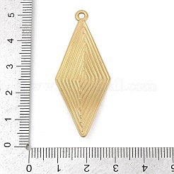 304ステンレスペンダント  ひし形チャーム  18KGP本金メッキ  49.5x20x2mm  穴：2mm&nbsp;STAS-D366-02B-G