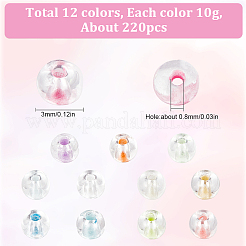 12 цвет светящиеся в темноте люминесцентные прозрачные стеклянные круглые бусины GLAA-SC0002-06A