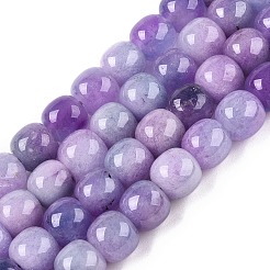 Teñidos naturales blancas abalorios de jade hebras&nbsp;G-T138-D17