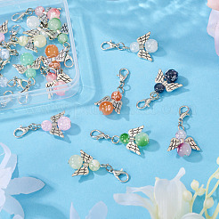 20 шт. 10-х цветные подвесные украшения из сплава и стекла&nbsp;PALLOY-TAC0211