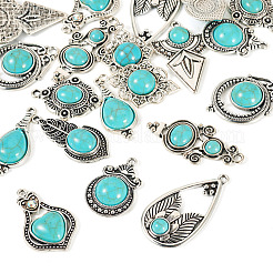 20 шт. 10 стиля тибетский стиль сплав паве имитация бирюзы подвески&nbsp;FIND-TA0008-36