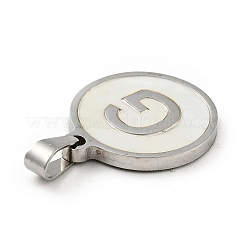 Acciaio inossidabile 304 con pendenti in conchiglia bianca&nbsp;STAS-G268-01G-P