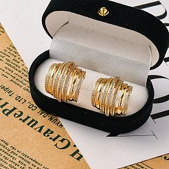 Серьги-гвоздики из латуни с микро-паве из прозрачного кубического циркония для женщин&nbsp;EJEW-C125-27G