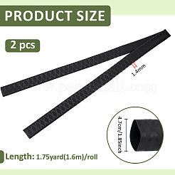 釣り竿用POEプラスチック滑り止め熱収縮チューブ2本  ブラック  47x1.4mm  1.6m / pc&nbsp;AJEW-BC0010-95C