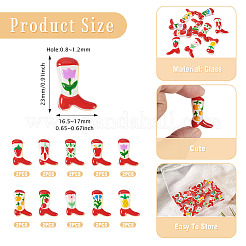 20 pièce de perles en émail de verre pour peinture de cuisson de bottes bicolores&nbsp;LAMP-TA0002-79