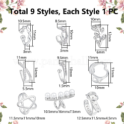 9 шт. 9 стиля s925 серьги-каффы из стерлингового серебра&nbsp;EJEW-UN0002-83
