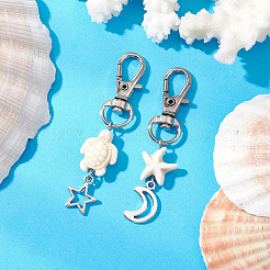 10 пакет 2 цвета морская звезда черепаха синтетическая бирюза подвеска украшения HJEW-CP0001-25