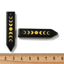 Подвески с фазой луны из натурального обсидиана&nbsp;G-C145-01C