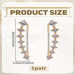 1 пара серег-гвоздиков из латуни с микропаве из прозрачных кубических цирконий&nbsp;EJEW-LP0012-31G