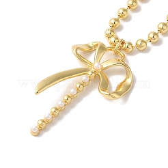 Colliers avec pendentif en laiton et plastique pour femmes&nbsp;NJEW-C054-03G