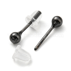 Гипоаллергенные серьги-гвоздики из биокерамики с цирконием и круглыми шариками&nbsp;EJEW-Q768-18A