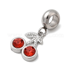 Подвески-шармы в виде фруктов со стразами гиацинт из нержавеющей стали 304 в европейском стиле&nbsp;STAS-D153-24P