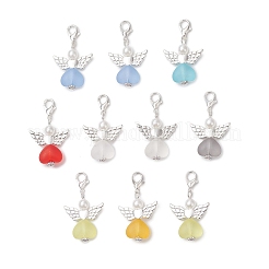 Подвесные украшения в форме сердца ангела из сплава и акрила&nbsp;HJEW-JM04548