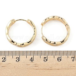 Прямоугольные серьги-кольца из латуни с прозрачным кубическим цирконием EJEW-D320-06G