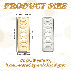 4 шт. 2-цветная подвеска с латунным покрытием и фазами Луны&nbsp;KK-LP0001-59