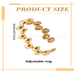 Кольцо-манжета с овальным покрытием из нержавеющей стали 304 с ионным покрытием (IP) для женщин&nbsp;RJEW-LP0002-40