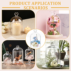 Cubierta de cúpula de vidrio con arco de corazón&nbsp;DIY-WH0933-20F