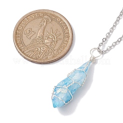 304 нержавеющая сталь кабель фарфор ожерелья NJEW-JN04869-02